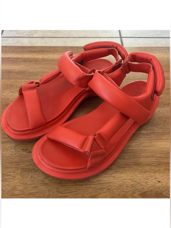 Ecco Shoes - ECCO Women's Offroad Puffy Leather Cushioned Walking Sandals Red 9-9.5 US / 40EU
